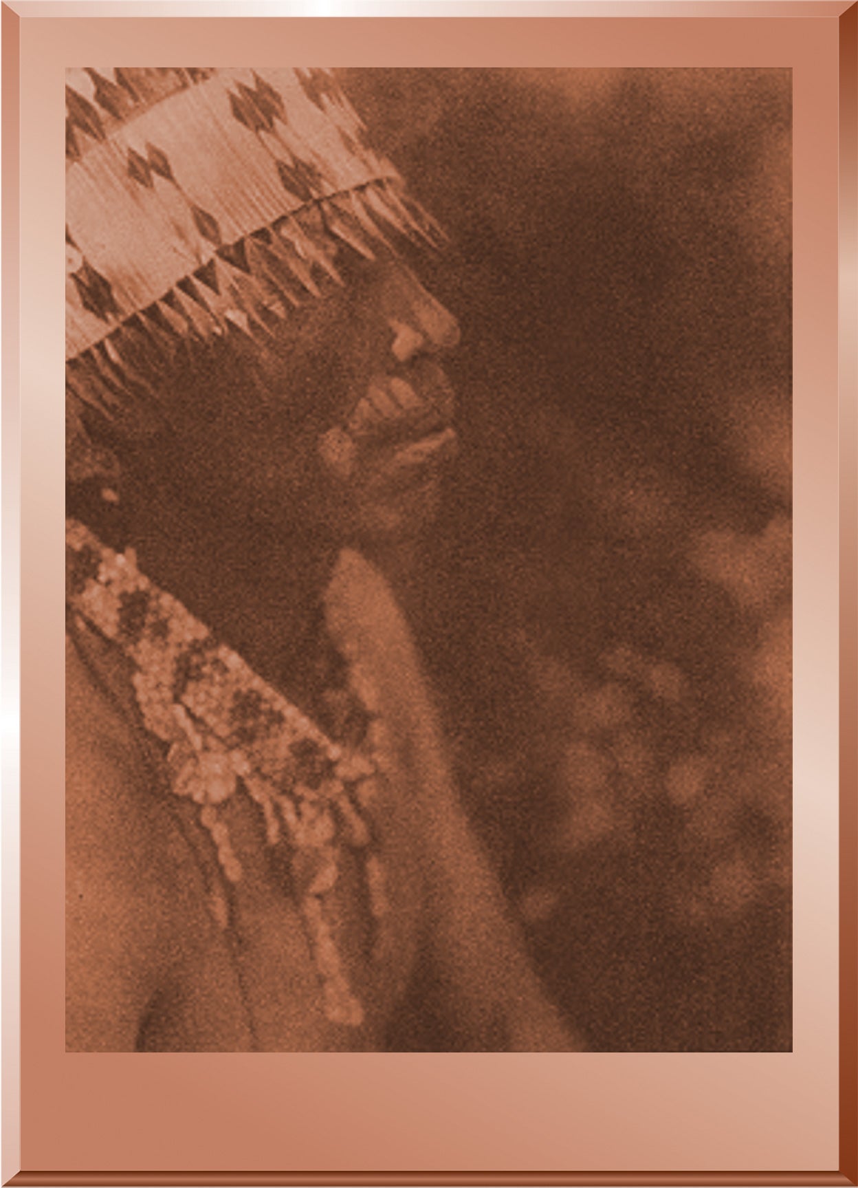 Coast Pomo with Feather Head Dress