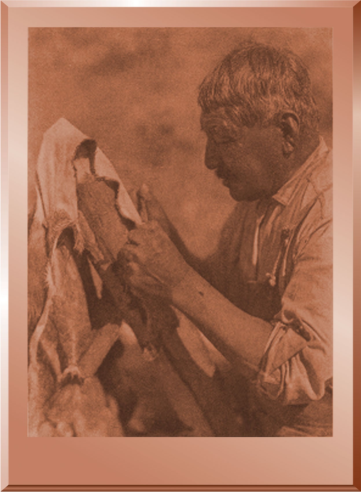 Scraping a Deerskin - Washo