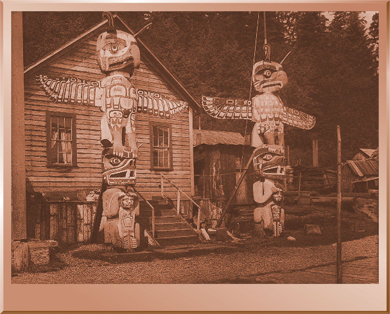 Carved Posts at Alert Bay