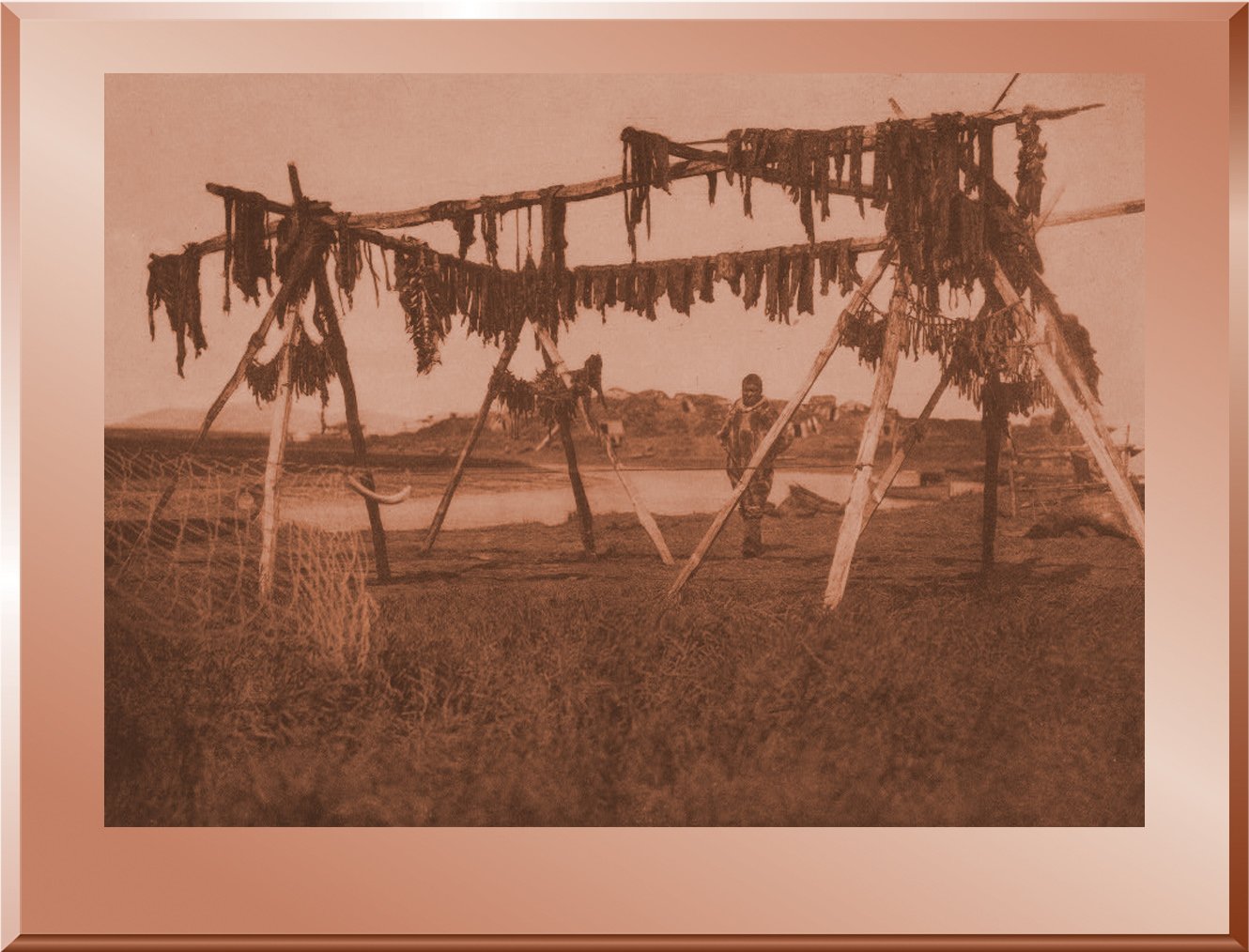 Drying Whale Meat - Hooper Bay