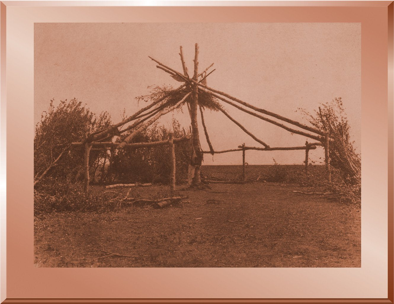 Frame of the Sun Lodge - Piegan